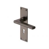 TRI1300-MB Heritage Brass Door Handle Lever Lock Trident Design Matt Bronze Finish