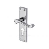 PR648-PC M.Marcus Project Hardware Door Handle For Euro Profile Plate Malvern Design Polished Chrome Finish