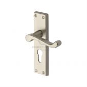 PR648-SN M.Marcus Project Hardware Door Handle For Euro Profile Plate Malvern Design Satin Nickel Finish