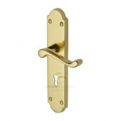 PR7082-PB M.Marcus Project Hardware Door Handle Lever Lock Kensington Design Polished Brass Finish