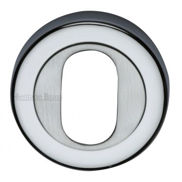 Click Here To Enlarge This Photo Of V4010-AP Heritage Brass Oval Profile Cylinder Escutcheon Apollo Finish