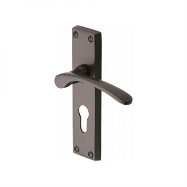 Click Here To Enlarge This Photo Of V4146.48-MB Heritage Brass Door Handle For Euro Profile Plate Sophia Design Matt Bronze Finish