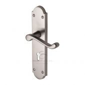 PR7082-SC M.Marcus Project Hardware Door Handle Lever Lock Kensington Design Satin Chrome Finish