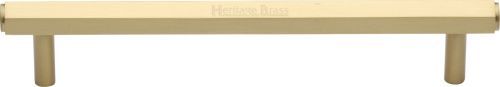 Click Here To Enlarge This Photo Of V4422 128-SB Heritage Brass Cabinet Pull Hexagon Design 128mm ctc Satin Brass Finish