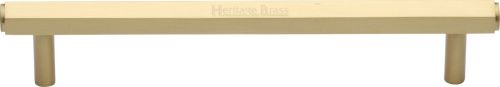 Click Here To Enlarge This Photo Of V4422 160-SB Heritage Brass Cabinet Pull Hexagon Design 160mm ctc Satin Brass Finish