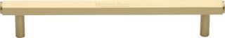 V4422 160-SB Heritage Brass Cabinet Pull Hexagon Design 160mm ctc Satin Brass Finish