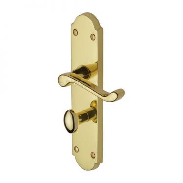 Click Here To Enlarge This Photo Of PR7088-PB M.Marcus Project Hardware Door Handle For Bathroom Kensington Design Polished Brass Finish