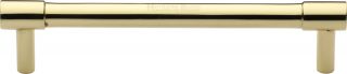 V4434 128-PB Heritage Brass Cabinet Pull Phoenix Design 128mm ctc Polished Brass Finish