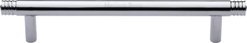 Click Here To Enlarge This Photo Of V4446 128-PC Heritage Brass Cabinet Pull Contour Design 128mm ctc Polished Chrome Finish