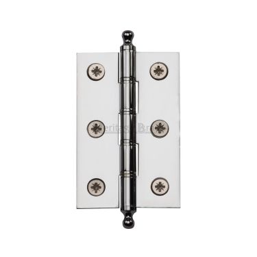 Click Here To Enlarge This Photo Of PR88-246-PC Heritage Brass 3" x 2" Double Steel Washered Hinge with Finial Polished Chrome Finish