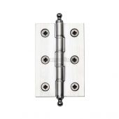 PR88-246-SC Heritage Brass 3" x 2" Double Steel Washered Hinge with Finial Satin Chrome Finish