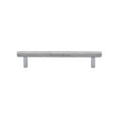 V4458 128-PC Heritage Brass Cabinet Pull Complete Knurl Design 128mm ctc Polished Chrome Finish