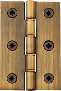 Click Here To Enlarge This Photo Of PR88-400-AT Heritage Brass Hinge Brass with Phosphor Washers 3" x 2" Antique Brass Finish
