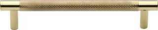 V4461 128-PB Heritage Brass Cabinet Pull Partial Knurl Design 128mm ctc Polished Brass Finish