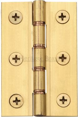 Click Here To Enlarge This Photo Of PR88-400-NB Heritage Brass Hinge Brass with Phosphor Washers 3" x 2" Natural Brass Finish