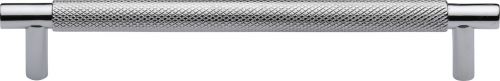 Click Here To Enlarge This Photo Of V4461 160-PC Heritage Brass Cabinet Pull Partial Knurl Design 160mm ctc Polished Chrome Finish