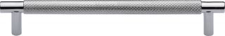 V4461 160-PC Heritage Brass Cabinet Pull Partial Knurl Design 160mm ctc Polished Chrome Finish