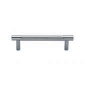 V4461 96-PC Heritage Brass Cabinet Pull Partial Knurl Design 96mm ctc Polished Chrome Finish