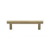 V4461 96-SB Heritage Brass Cabinet Pull Partial Knurl Design 96mm ctc Satin Brass Finish
