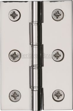 Click Here To Enlarge This Photo Of PR88-400-PNF Heritage Brass Hinge Brass with Phosphor Washers 3" x 2" Polished Nickel Finish