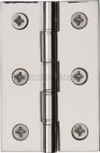 PR88-400-PNF Heritage Brass Hinge Brass with Phosphor Washers 3" x 2" Polished Nickel Finish