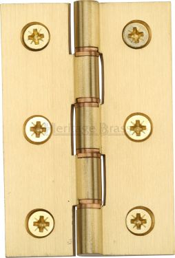 Click Here To Enlarge This Photo Of PR88-400-SB Heritage Brass Hinge Brass with Phosphor Washers 3" x 2" Satin Brass Finish