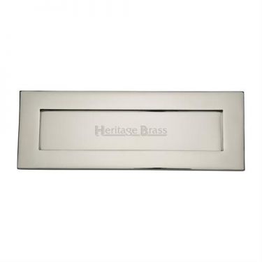Click Here To Enlarge This Photo Of V850 254.101-PN Heritage Brass Letterplate 10" x 4" Polished Nickel Finish
