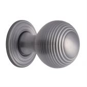 V973 32-SC Heritage Brass Cabinet Knob Reeded Design 32mm Satin Chrome Finish