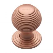 V973 38-SRG Heritage Brass Cabinet Knob Reeded Design 38mm Satin Rose Gold Finish