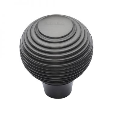 Click Here To Enlarge This Photo Of V974 32-MB Heritage Brass Cabinet Knob Reeded Design 32mm Matt Bronze Finish