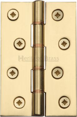 Click Here To Enlarge This Photo Of PR88-405-PB Heritage Brass Hinge Brass with Phosphor Washers 4" x 2 ⅝" Polished Brass Finish