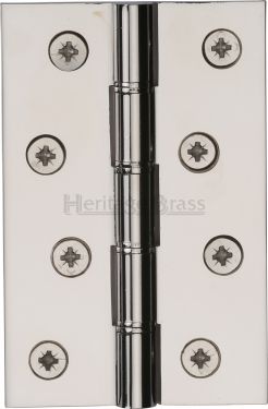 Click Here To Enlarge This Photo Of PR88-405-PNF Heritage Brass Hinge Brass with Phosphor Washers 4" x 2 ⅝" Polished Nickel Finish