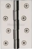 PR88-405-PNF Heritage Brass Hinge Brass with Phosphor Washers 4" x 2 ⅝" Polished Nickel Finish
