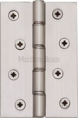 Click Here To Enlarge This Photo Of PR88-405-SN Heritage Brass Hinge Brass with Phosphor Washers 4" x 2 ⅝" Satin Nickel Finish
