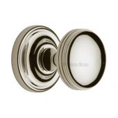 WHI6429-PNF Heritage Brass Mortice Knob on Rose Whitehall Design Polished Nickel Finish