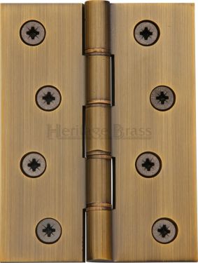 Click Here To Enlarge This Photo Of PR88-410-AT Heritage Brass Hinge Brass with Phosphor Washers 4" x 3" Antique Brass Finish