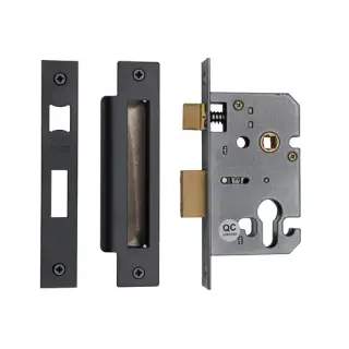 YKSLE2N-BLK M.Marcus York Euro Sash Lock 2 ½" Matt Black Finish