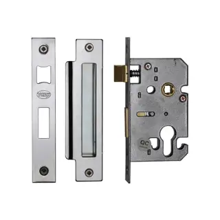 YKSLE2N-PC&PN M.Marcus York Euro Sash Lock 2 ½" Polished Chrome Finish