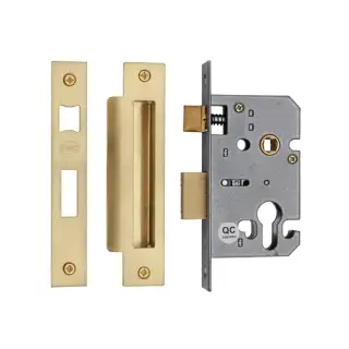 YKSLE2N-SB M.Marcus York Euro Sash Lock 2 ½" Satin Brass Finish
