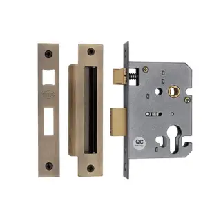 YKSLE3N-AT M.Marcus York Euro Sash Lock 3" Antique Brass Finish
