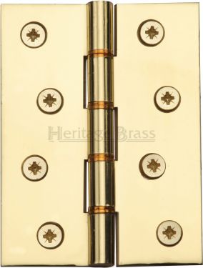 Click Here To Enlarge This Photo Of PR88-410-PB Heritage Brass Hinge Brass with Phosphor Washers 4" x 3" Polished Brass Finish