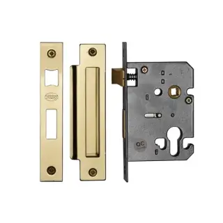 YKSLE3N-PB M.Marcus York Euro Sash Lock 3" Polished Brass Finish