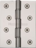PR88-410-PNF Heritage Brass Hinge Brass with Phosphor Washers 4" x 3" Polished Nickel Finish