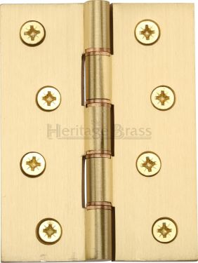Click Here To Enlarge This Photo Of PR88-410-SB Heritage Brass Hinge Brass with Phosphor Washers 4" x 3" Satin Brass Finish