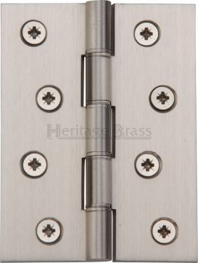 Click Here To Enlarge This Photo Of PR88-410-SN Heritage Brass Hinge Brass with Phosphor Washers 4" x 3" Satin Nickel Finish