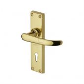 PR900-PB M.Marcus Project Hardware Door Handle Lever Lock Avon Design Polished Brass Finish