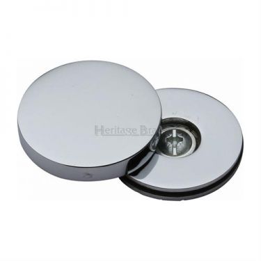 Click Here To Enlarge This Photo Of COV-12-PC Heritage Brass Bolt Cover To Conceal Metal Fasteners Polished Chrome Finish