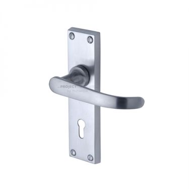 Click Here To Enlarge This Photo Of PR900-SC M.Marcus Project Hardware Door Handle Lever Lock Avon Design Satin Chrome Finish