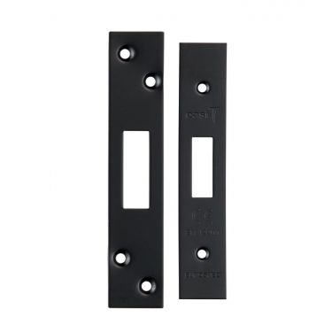 Click Here To Enlarge This Photo Of FSF5007MB Carlisle Brass Eurospec Easi-T Matt Black Forend Strike & Fixing Pack to Suit Architectural Deadlocks (EDS/LDS)