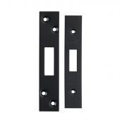 FSF5007MB Carlisle Brass Eurospec Easi-T Matt Black Forend Strike & Fixing Pack to Suit Architectural Deadlocks (EDS/LDS)